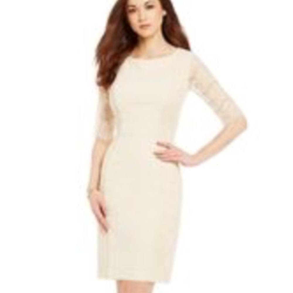 NWT Antonio Melani crepe and lace Sheath dress